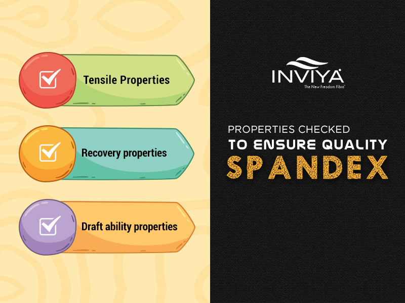 PROPERTIES CHECKED TO ENSURE QUALITY SPANDEX