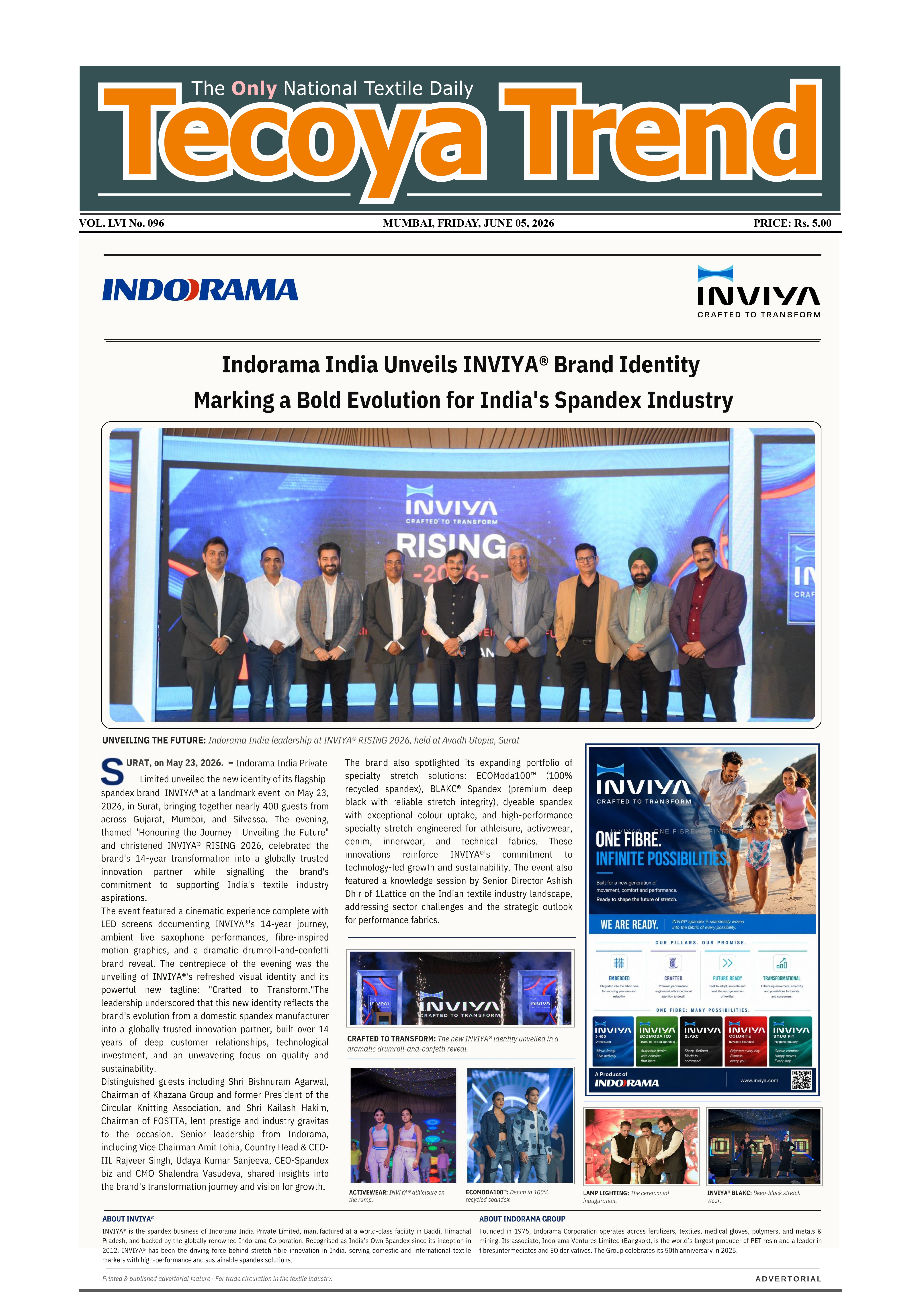 Indorama India Unveils INVIYA® Brand Identity at INVIYA Rising 2026
